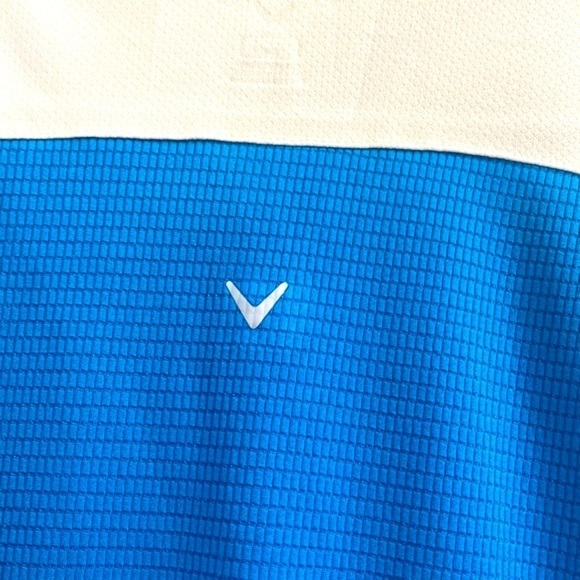 Women’s Callaway Blue White and Grey 1/4 Snap Front 100% Polyester Golf Shirt L - Picture 8 of 9